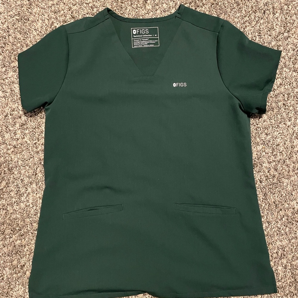 Figs British Racing Green Casma ScrubTop